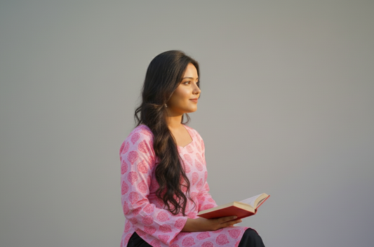 Gulabo – Pink Square Neck Bell Sleeve Short Kurti